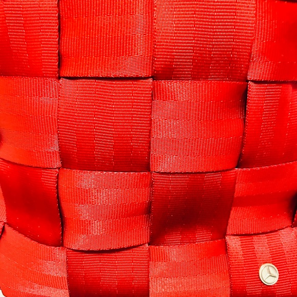 Harveys Cherry Red Woven Tote with Mercedes Benz Logo - Picture 3 of 10